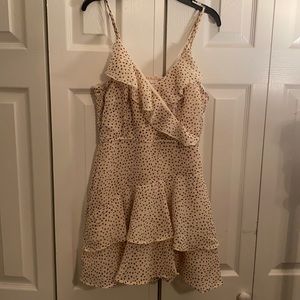 Creamy/brown romper with ruffles